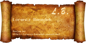 Lorencz Benedek névjegykártya