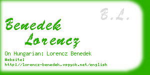 benedek lorencz business card